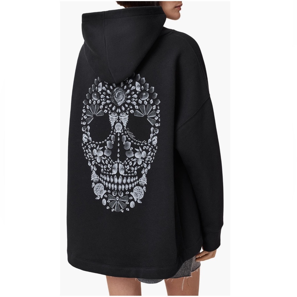 NEW🔥ALLSAINTS Skull Etienne Oversized Cotton Blend Hoodie🔥 - Picture 3 of 16